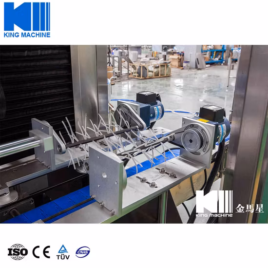 自動液体水、ジュース、お茶、ドリンク、ワイン、炭酸飲料、はちみつ、食用油、コーヒーソース、丸型ペットボトル、PVCラベルスリーブ、シュリンクラベル貼付機